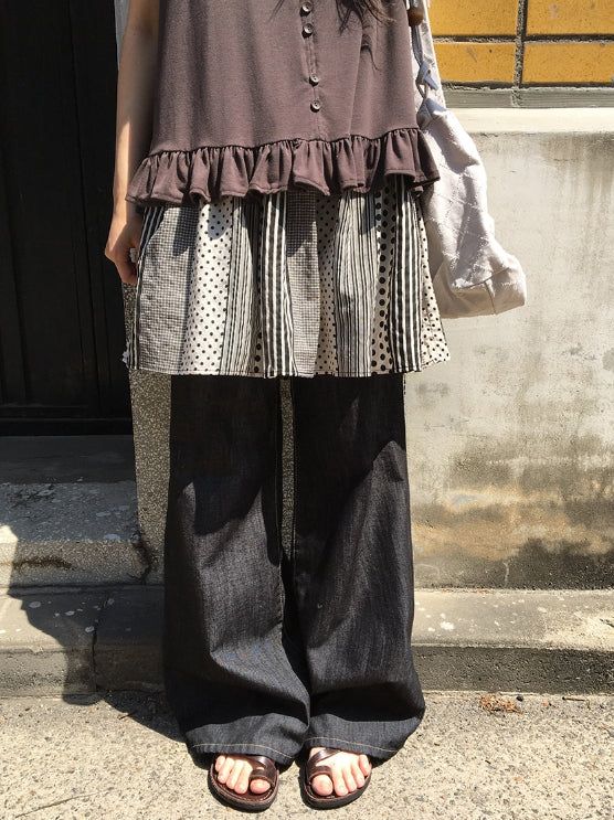 Katahi Pattern Banding Mini Skirt