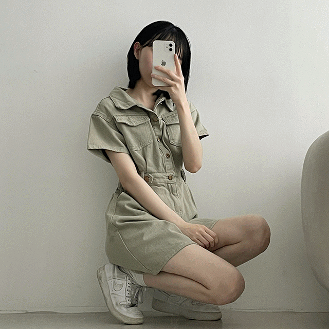 hijjoo（ハイチュー）の「Rato Cotton Washing Pocket Short-sleeved Dress（Dresses）」