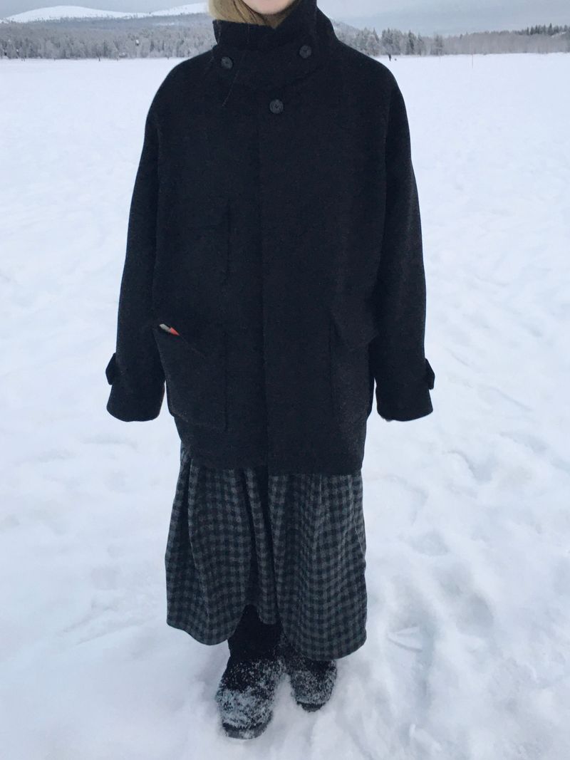 Blended Neck Bijou Line Short Coat (3c)