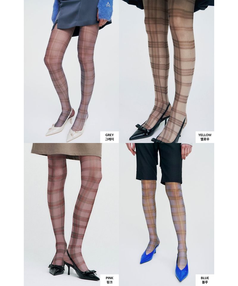 Plaid Check Stocking _ PINK