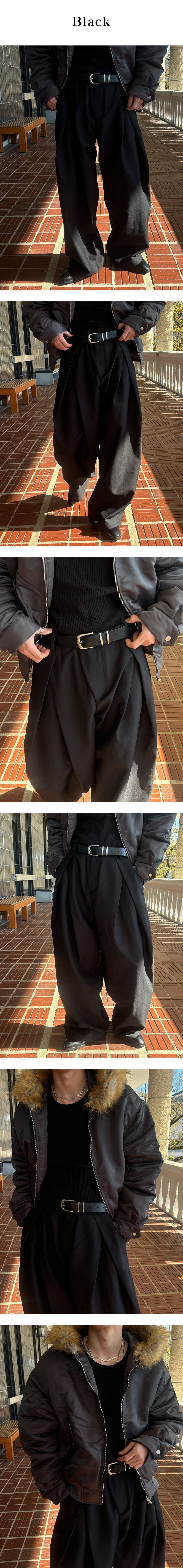 [Unisex] Tuck wide slacks(2color)