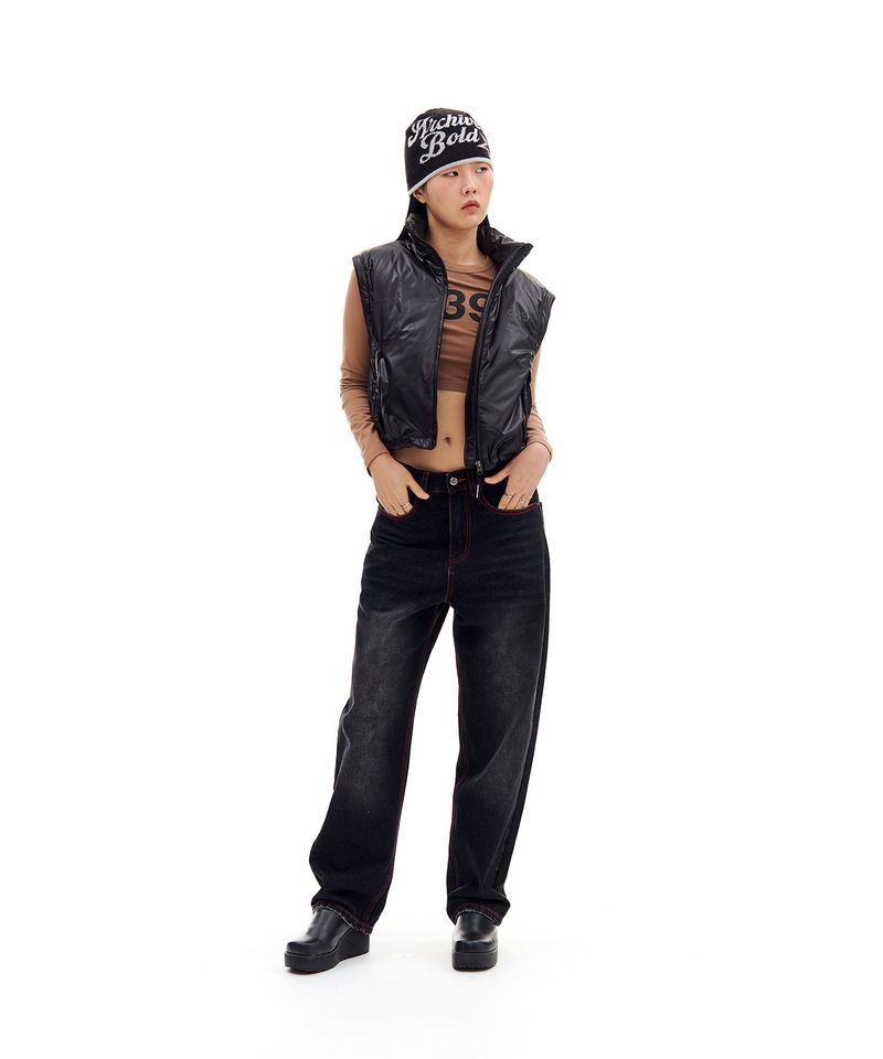 939 DETACHABLE CROP DOWN JACKET (BLACK)