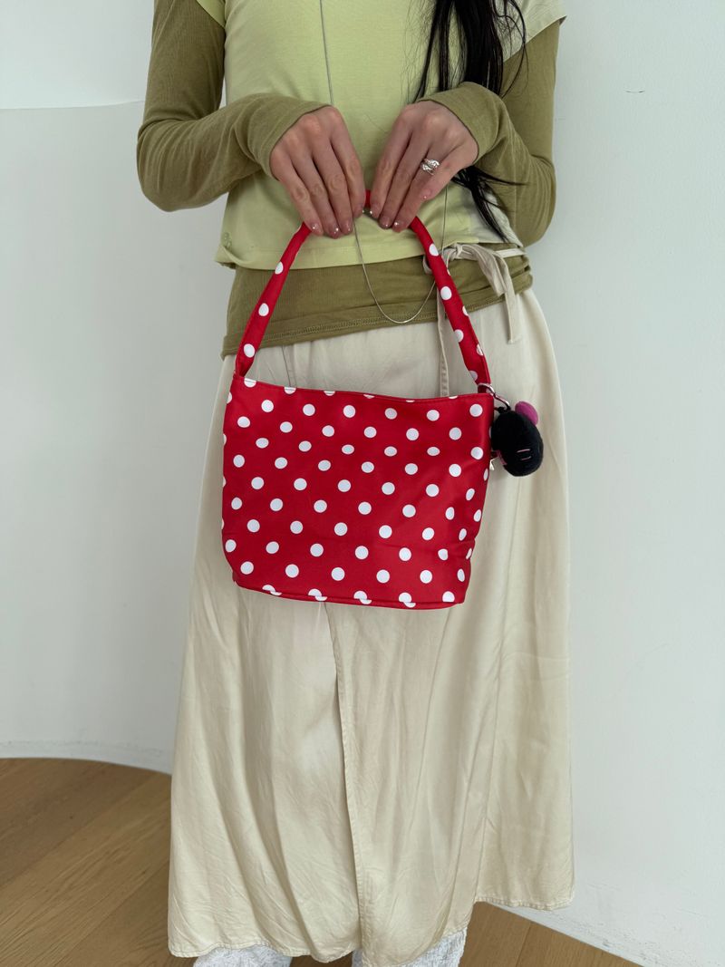 Square dot bag (red)