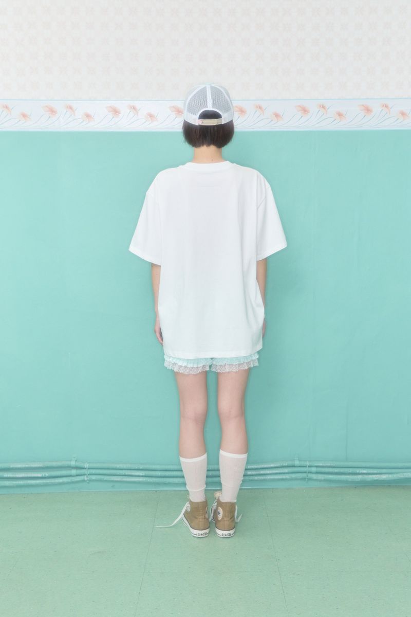 MORI GINGHAM CHECK LACE SHORTS (MINT)