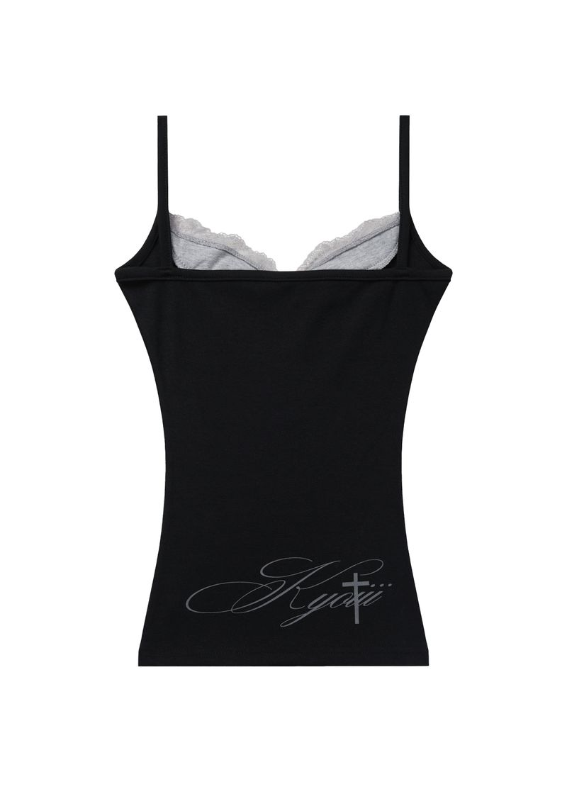 Kyoiii（キョイ）の「LACE SLEEVELESS (BLACK)（Tops）」