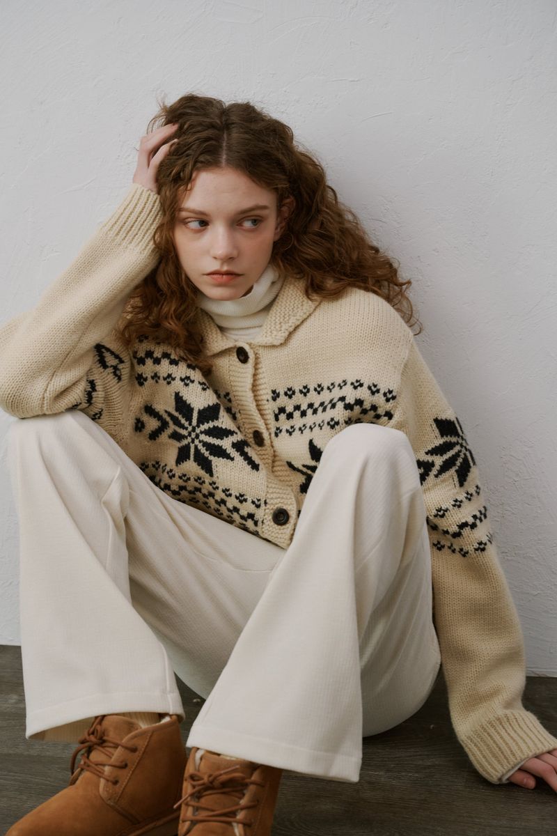 Snow cowichan cardigan (Ivory)