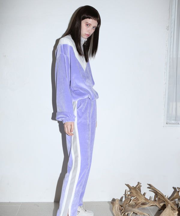 velvet lining track pants - VIOLET