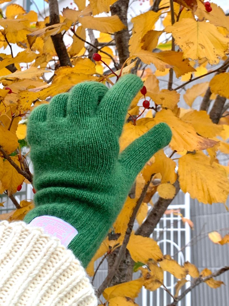 Let It Snow Label Gloves (Green)