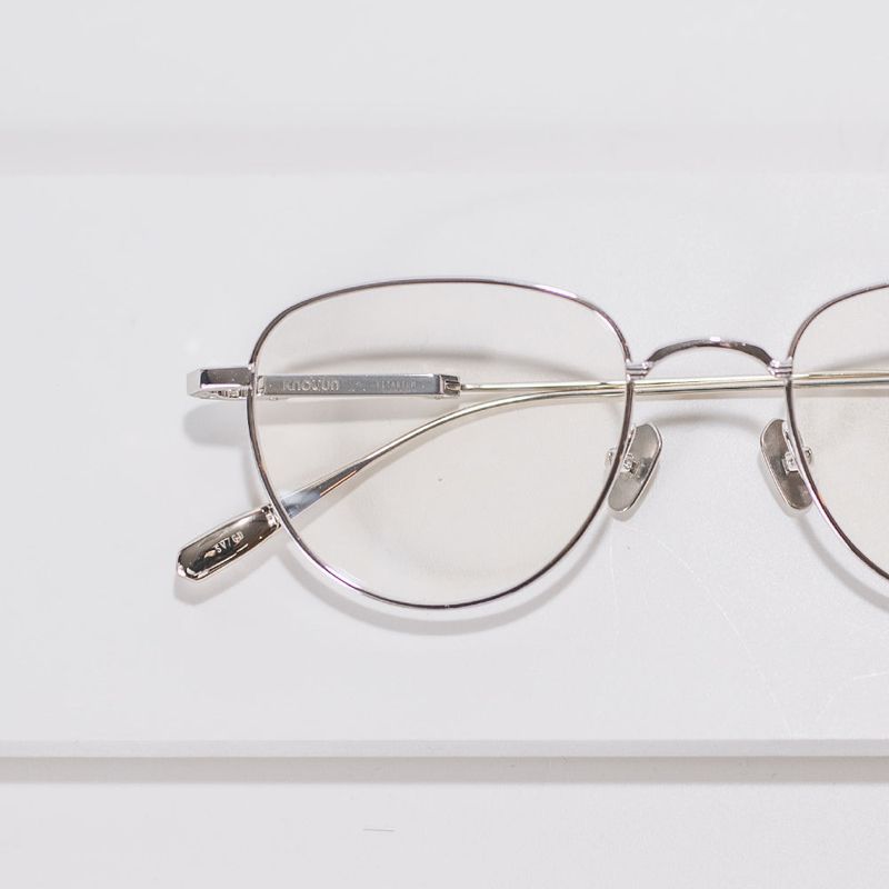 Knouun Round titanium glasses CODE. 102. F Silver N Gray