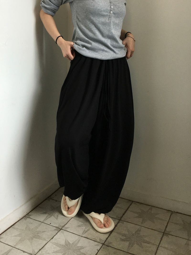 Harem Rayon Wide Banding Pants (3c)
