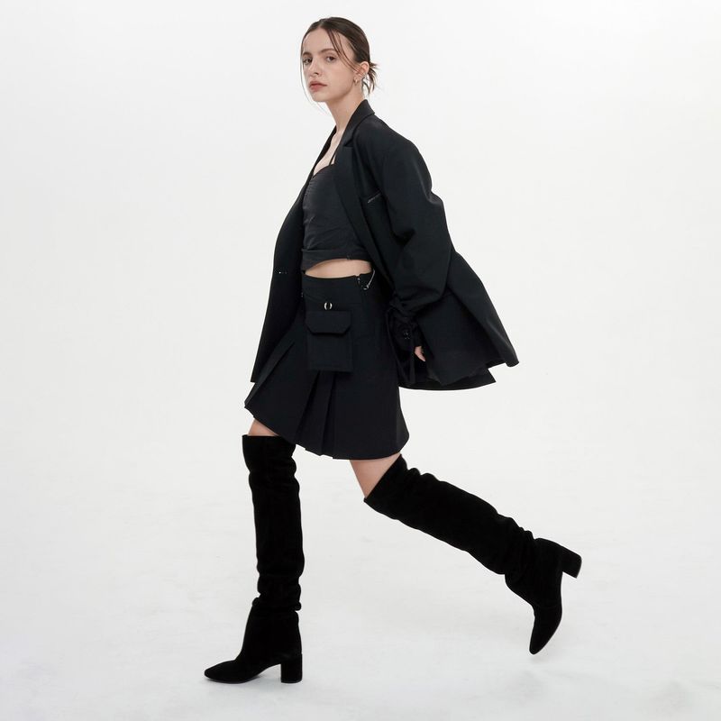 SLEEVE STRAP OVER FIT JACKET(BLACK)