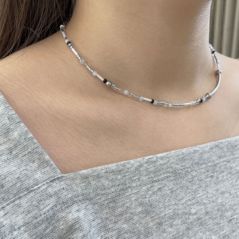 mix steel stick necklace