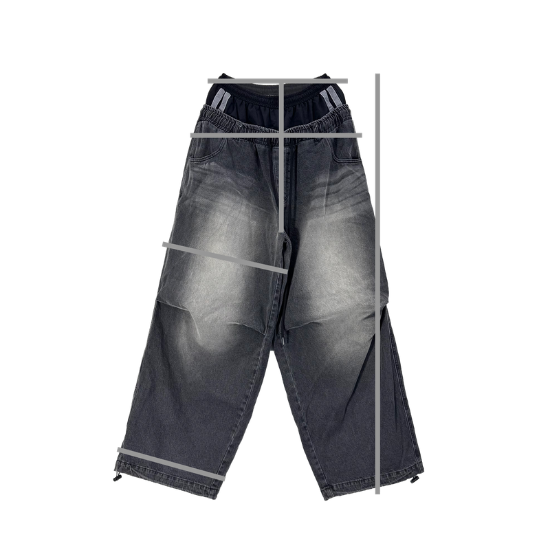 double waist denim pants