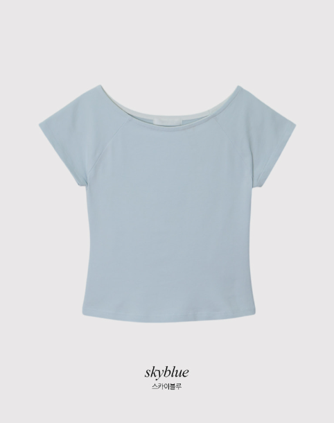 [SHOPPERMADE] ボートネックラグラン半袖Tシャツ (4color)