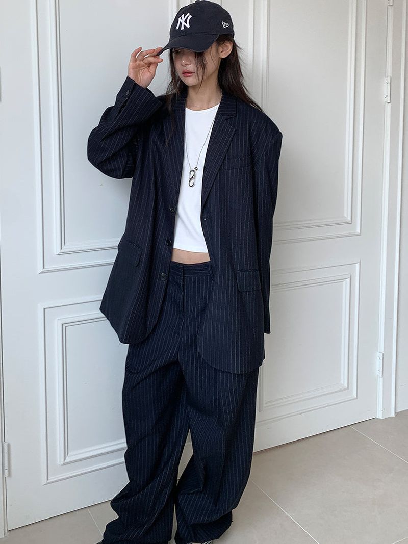 PAPERMOON PIN STRIPE PLEATE TROUSER