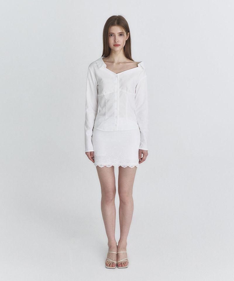 Classy one-shoulder shirt (White)