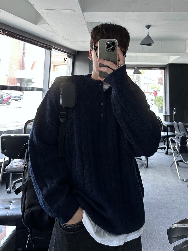 noi round button knit