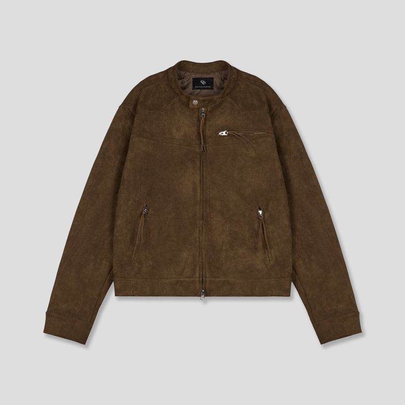 (MADE) ONE PICK WESTERN BIKER SUEIDE JACKET-BROWN