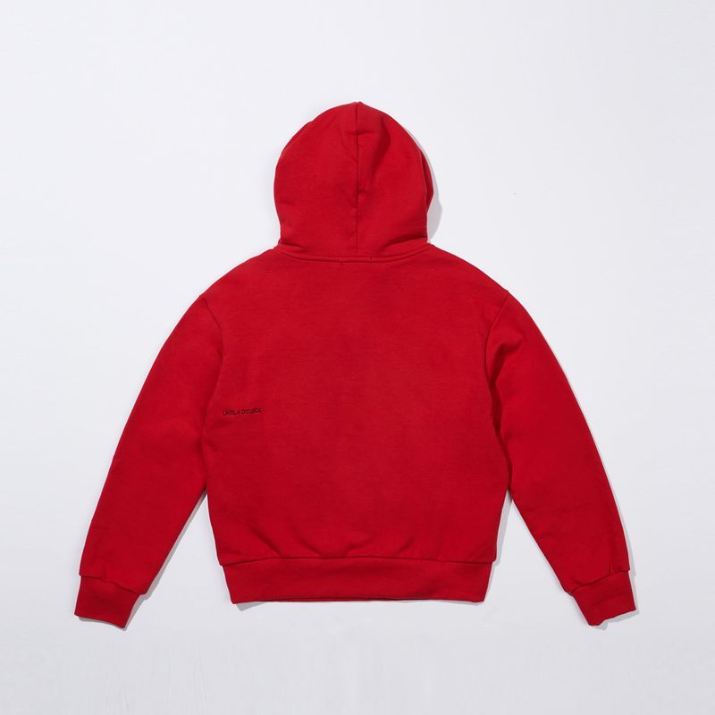 Half Zip-up Hoodie Sweatshirts Red