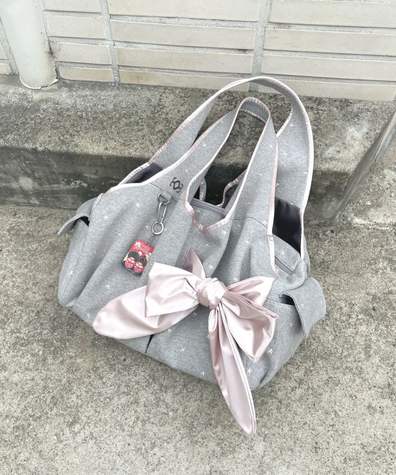 Bow Shoulder Bag (Pink Star)