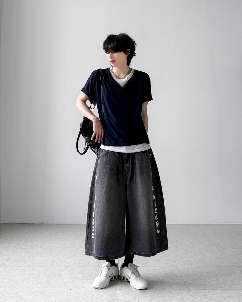 Able Lettering Bermuda Denim