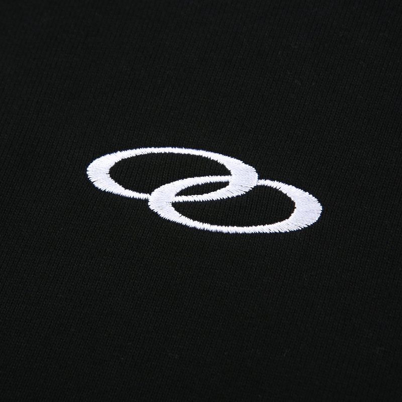 DOUBLE LOOP LOGO SLEEK HOODIE SWEATSHIRT BLACK
