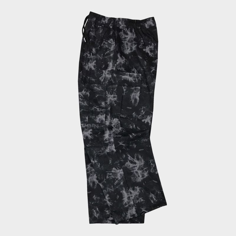 tie-dye wide cargo pants_black