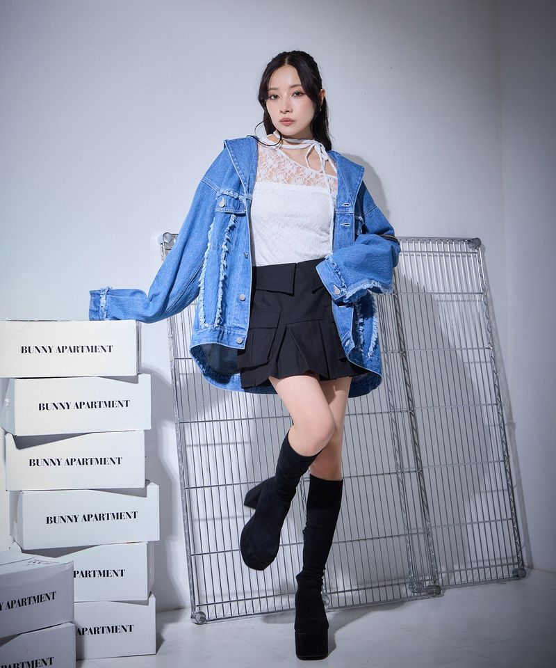 UNISEX フーディデニムジャケット