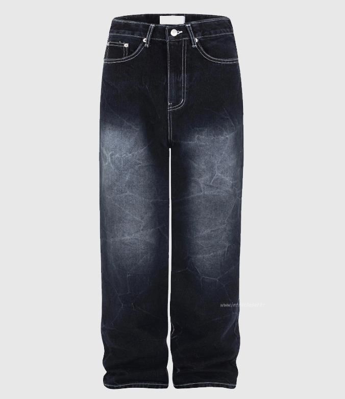 Edge Backprint Wide Denim Pants
