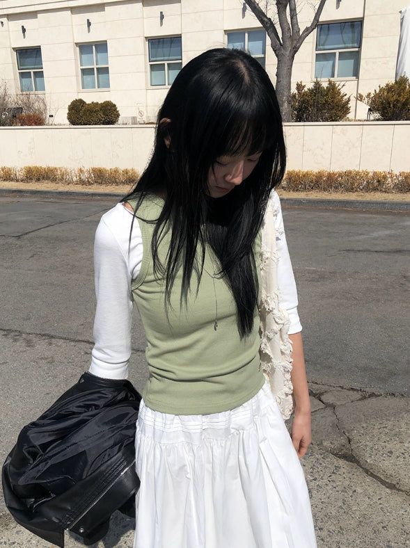 anyonemore（エニーワンモアー）の「Nattie Basic Pendant Ribbed Sleeveless（Tops）」