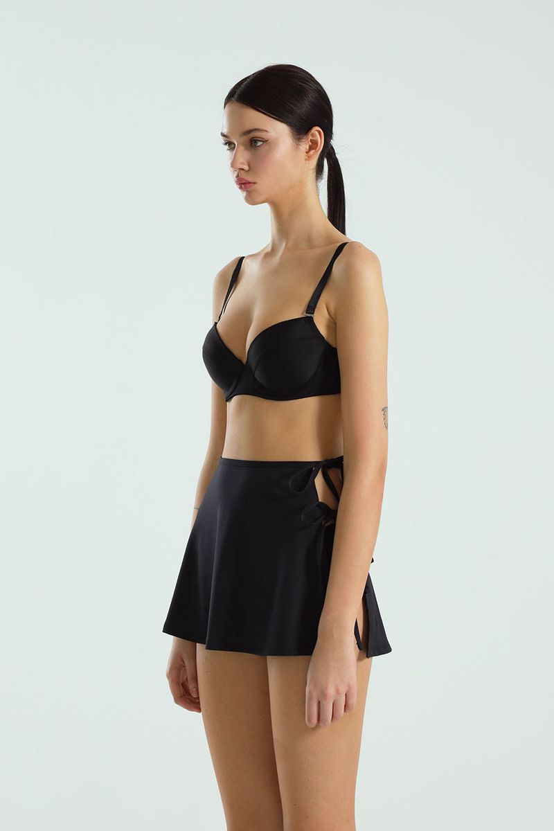 Wrap Skirt Cover-Up (Black/Shorts)