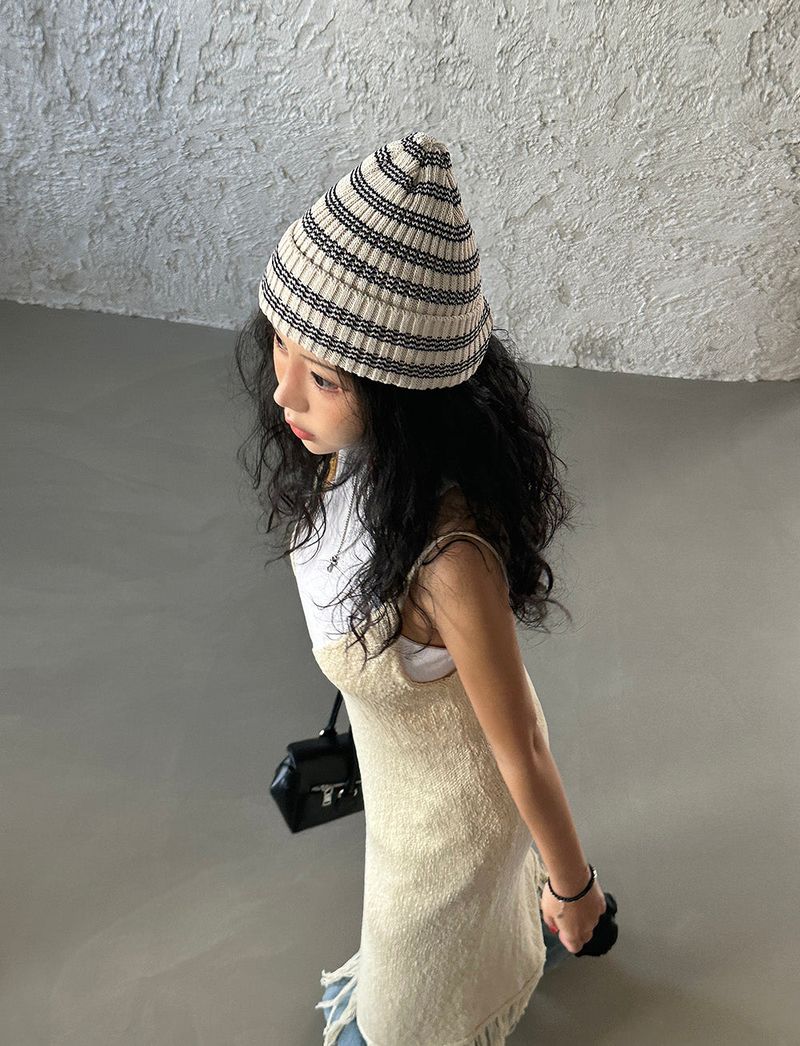 knit fringe bustier long dress
