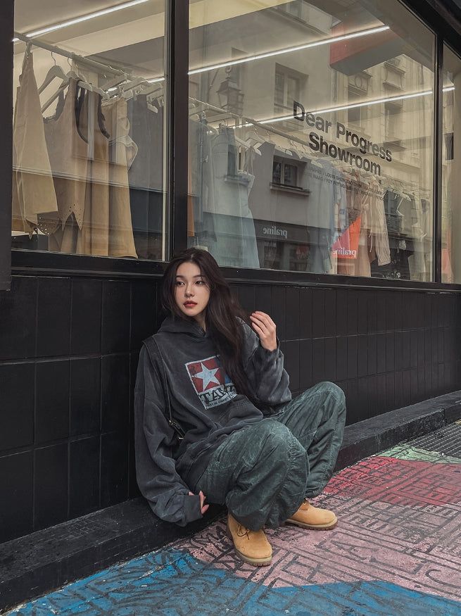 Piper shirring nylon jogger pants