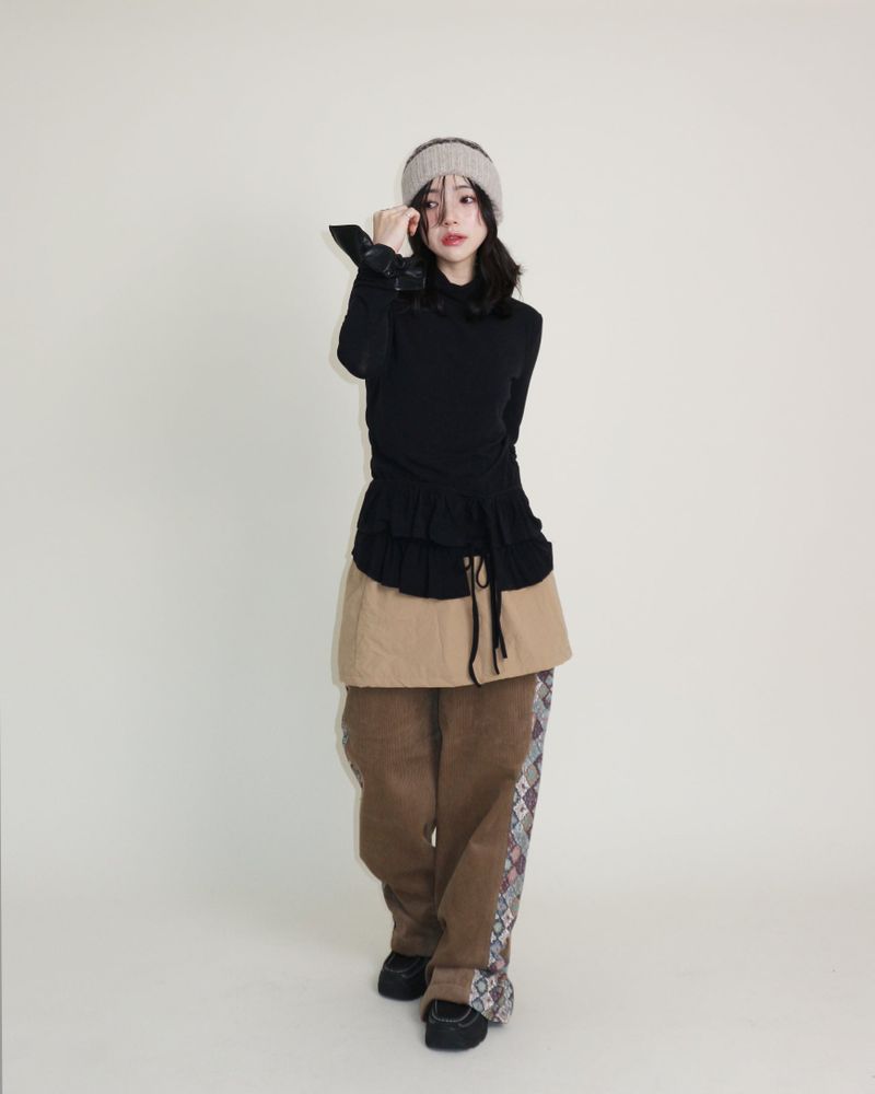 Yves Double Frill Layered Shea Turtleneck (Turtleneck)