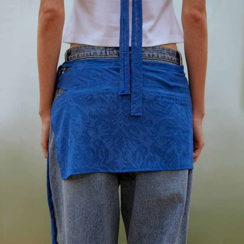 Jacquard Wrap Skirt (BLUE)