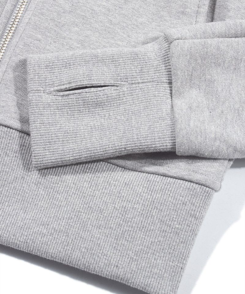 OFF-SHOULDER SLIM ZIP-UP_Melange Gray