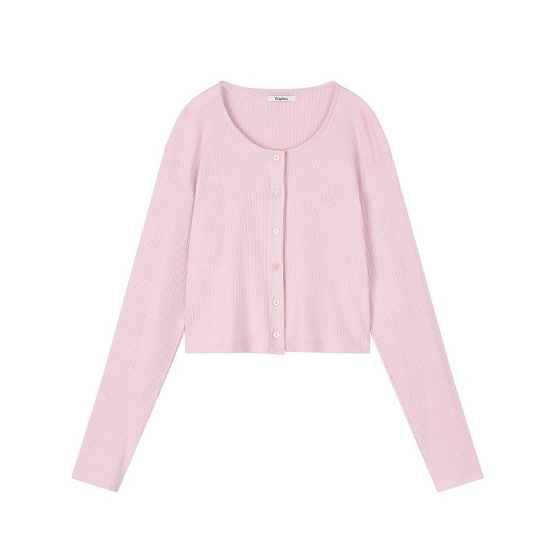 Bella Semi Crop Cardigan Rose Quartz