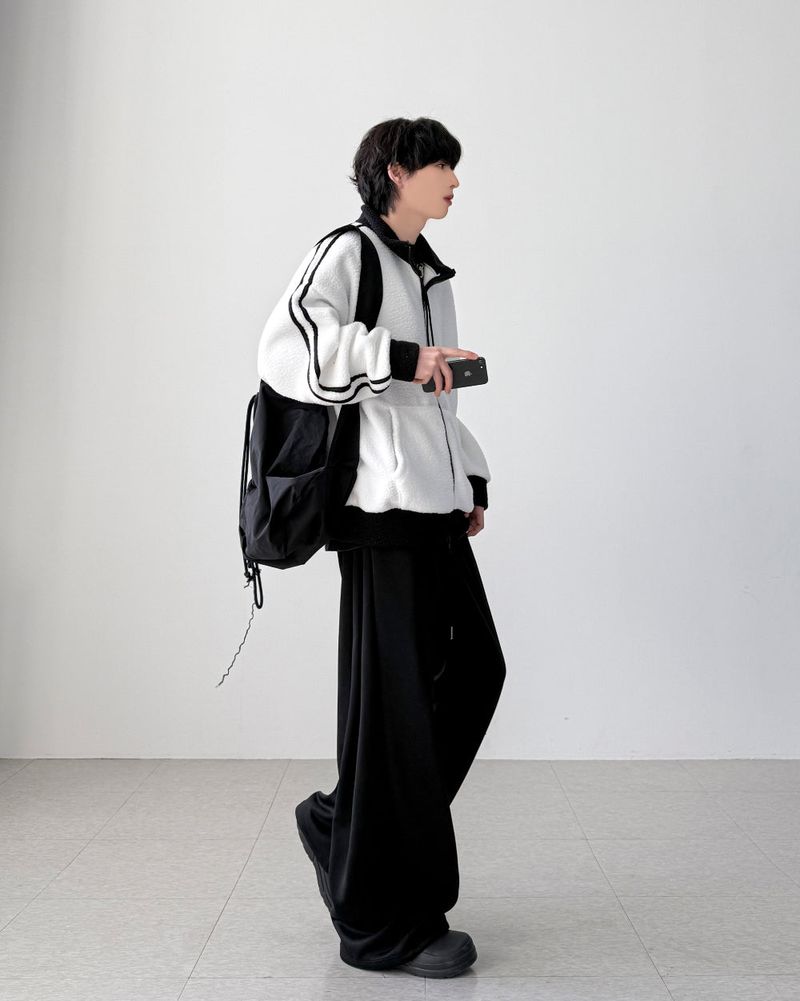 Dobby Fleece Track Zip-up