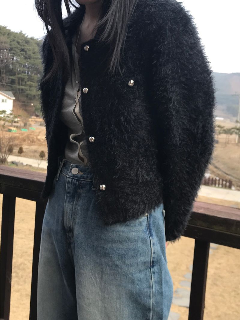 Furry round jacket