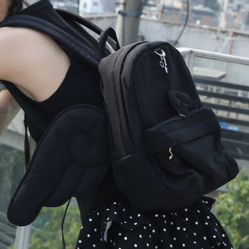 Puffy Wing Keyring - BLACK