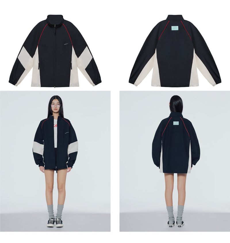 Colour-block anorak