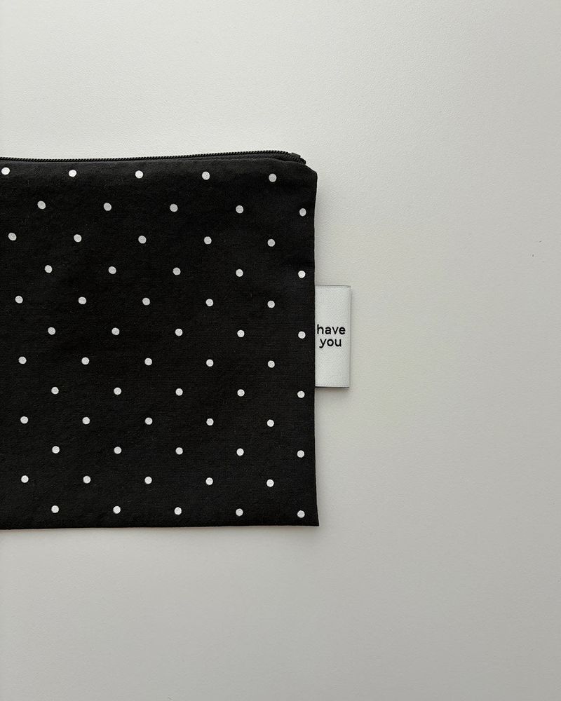 Baby dot square pouch - black