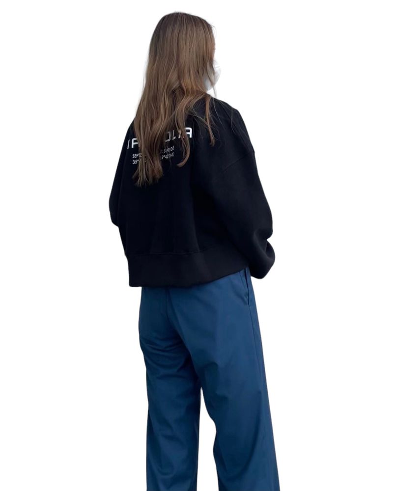 プリントクロップドスウェット/Print Cropped Sweat-BLACK