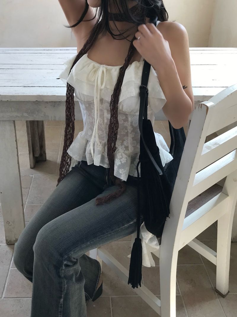 Lace Sheer Long Scarf