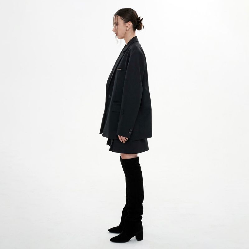 SLEEVE STRAP OVER FIT JACKET(BLACK)