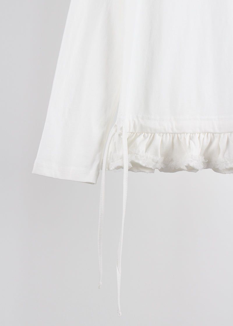 LACE FRILL LONG SLEEVE TEE