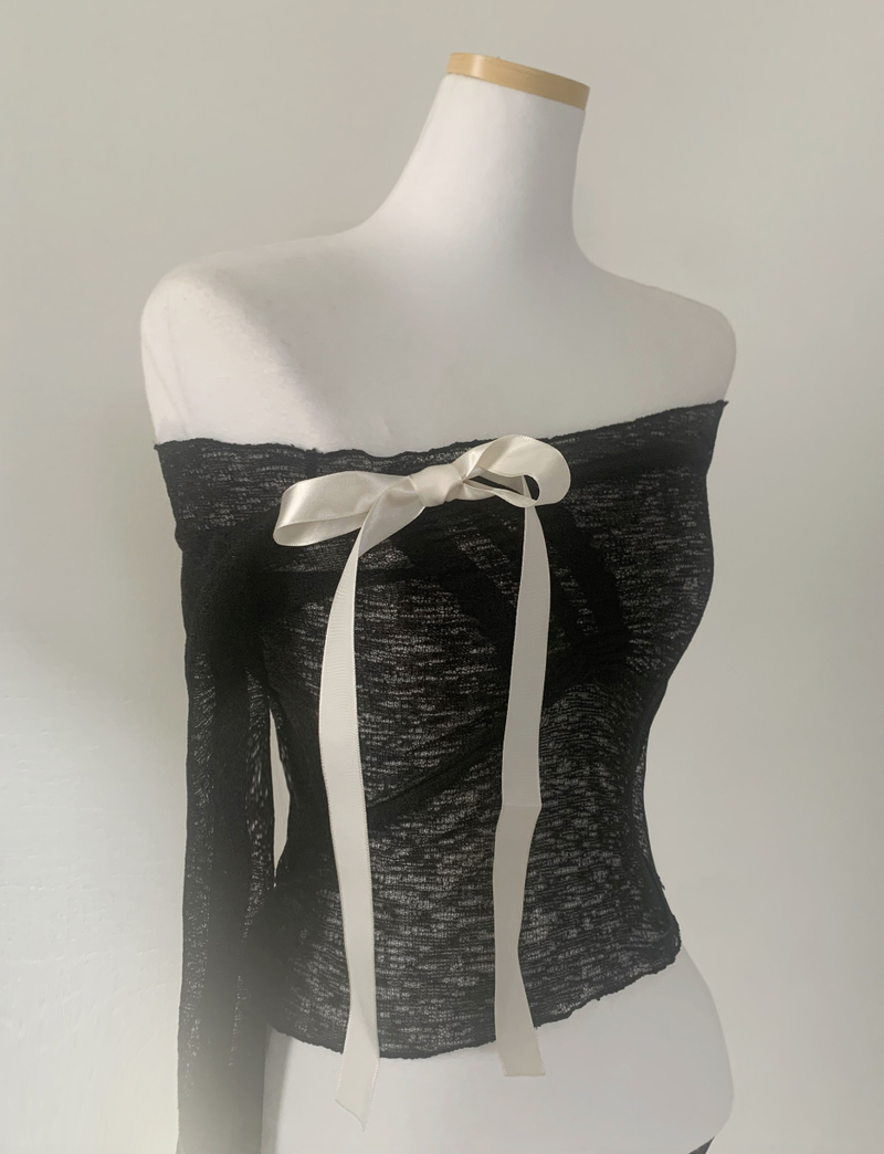 Selena Shirring Ribbon Top (3color)