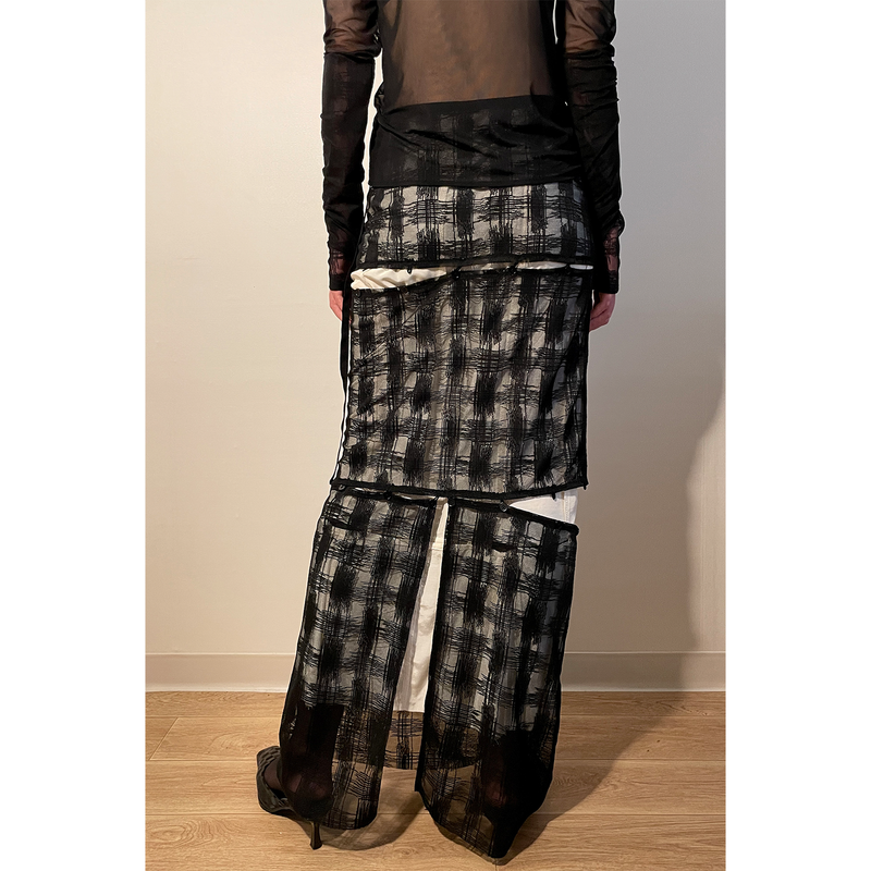 3 LAYERS CHECK SKIRT