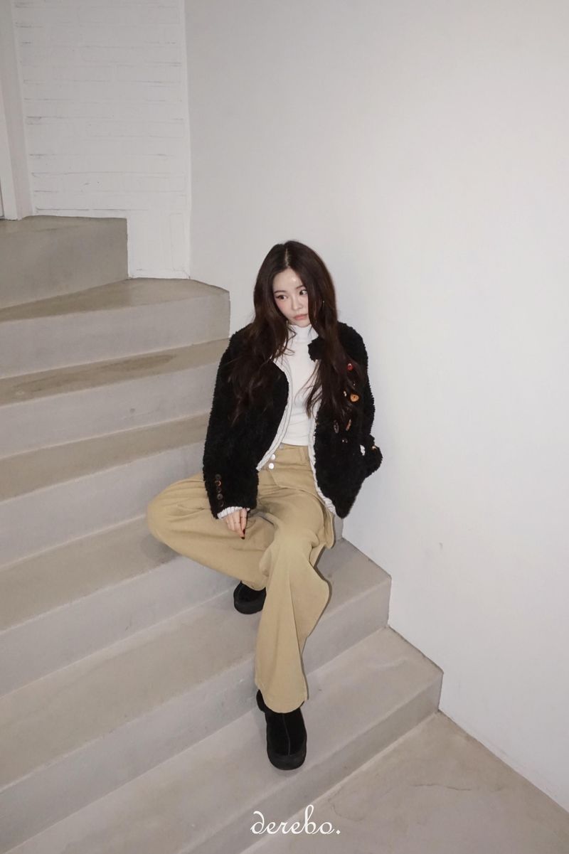 Layered cotton wide casual pants