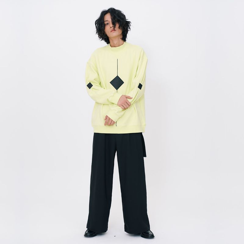 Square point Sweatshirts [Lime]